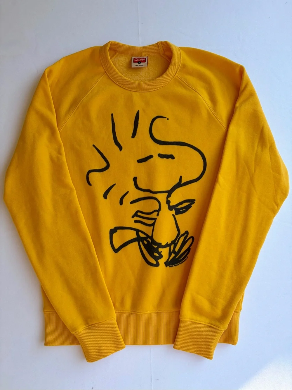 HOMAGE Peanuts Woodstock Character Crewneck Sweatshirt Gold Yellow Men's Size S